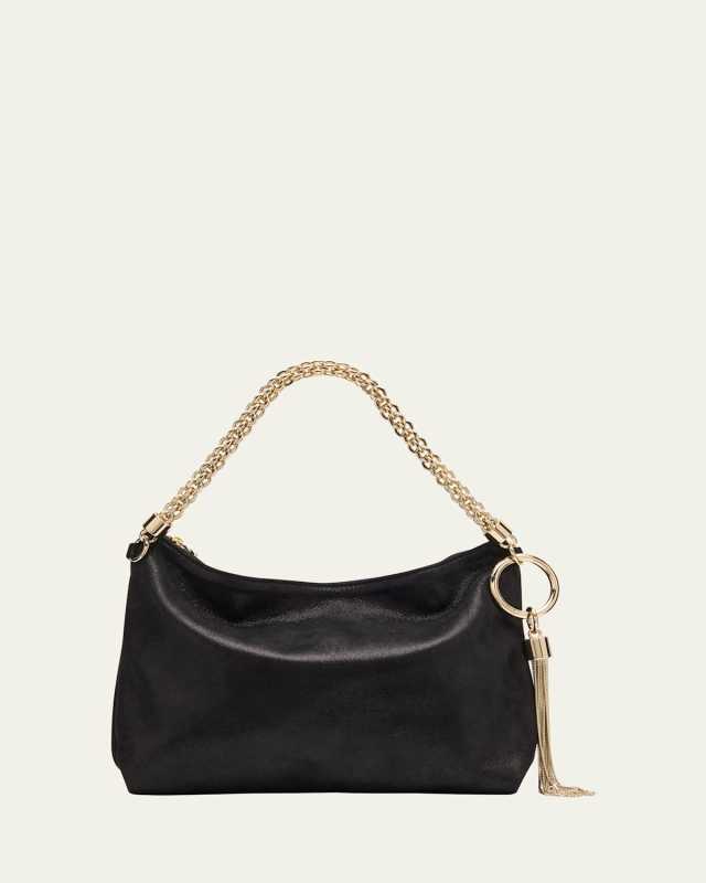 Callie Shimmer Suede Shoulder Bag